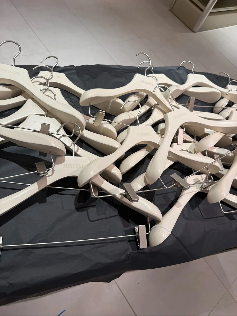 Missoni Cream Wooden Hanger Set 30 - 15 pants and 15 shirt hangers